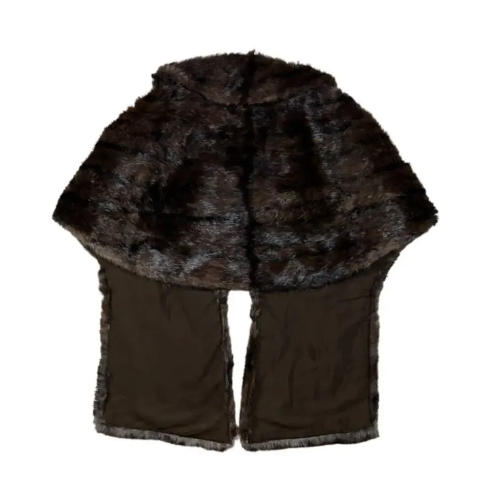 Genuine Fur Brown Poncho Coat | Size S/M - Picture 2 of 3